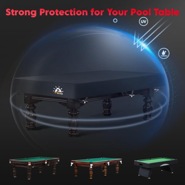 Pool Table Cover - 7 Feet Billiard Table Cover, 600D Waterproof & Heavy Duty Covers for Billiard Pool Table, Scratch-Proof UV Protection Snooker Furniture Table Cover - 7 Feet - Image 5
