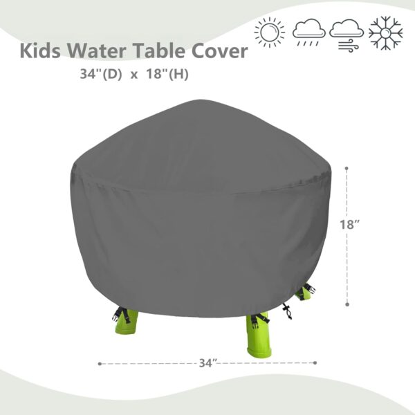 Kids Water Table Cover Fit Rain Showers Splash Pond Water Table,Waterproof Dust Proof Anti-UV Outdoor Toys Cover-Grey,Cover only - Image 3