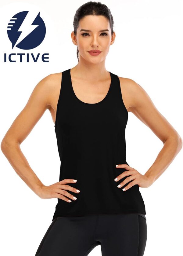 ICTIVE Womens Cross Backless Workout Tops for Women Racerback Tank Tops Open Back Running Muscle Tank Yoga Shirts - Image 3