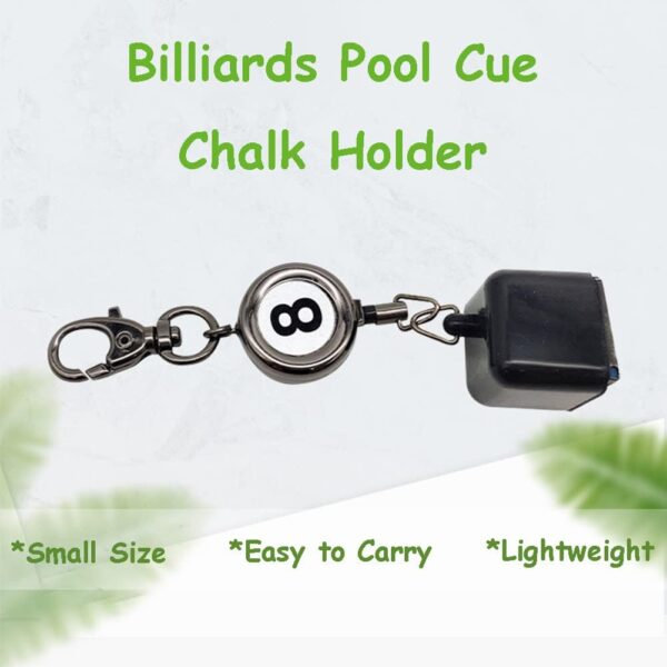 Diyeeni Billiards Pool Cue Chalk Holder, Portable Chalk Holder for Billiards, Billiards Chalk Holder Key Ring, Pool Cue Case, Retractable Cord Extending up to 50cm - Image 3