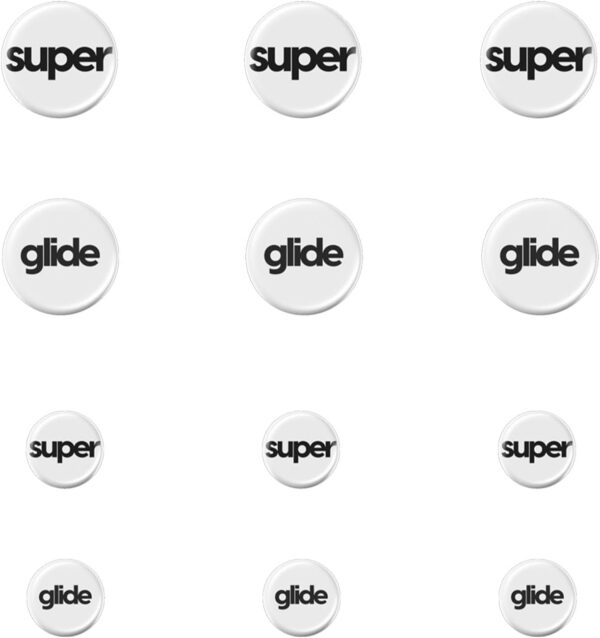 Superglide Glass Mouse Skates - Consistent Controllable Glide, Polished Round Edge, Super Balanced Gaming Mouse Feet with Durable Sole for Universal 6mm + 9mm 12pcs (Type-C, White) - Image 2