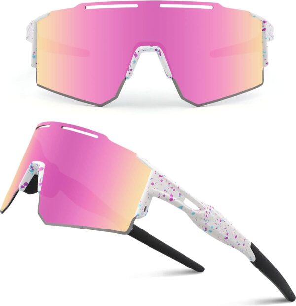 Ukoly Cycling Sunglasses for Men Women with 3 Interchangeable Lenses, Polarized Sports Sunglasses, Baseball Sunglasses - Image 2