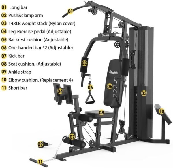 SincMill Home Gym Multifunctional Full Body Workout Equipment for Home Exercise Fitness - Image 3