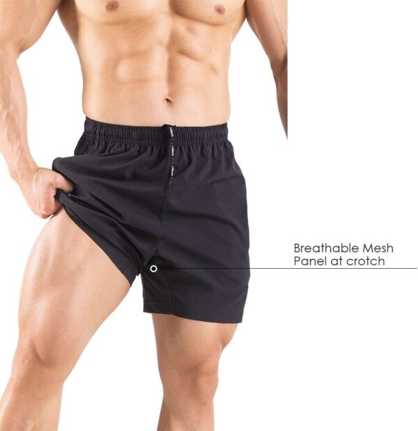 Men's 5" Running Shorts 2 Pack Quick Dry Athletic Workout Gym Shorts with Zipper Pockets - Image 5