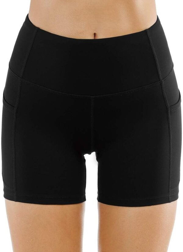 THE GYM PEOPLE High Waist Yoga Shorts for Women's Tummy Control Fitness Athletic Workout Running Shorts with Deep Pockets - Image 3