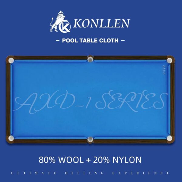 KONLLEN 9' Pool Table Felt with 6 Cloth Strips Pre Cut Billiard Table Cloth Felt Billiard Cloth for American Nine-Ball Pool Tables - Image 3