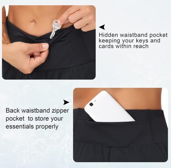 THE GYM PEOPLE Womens High Waisted Running Shorts Quick Dry Athletic Workout Shorts with Mesh Liner Zipper Pockets - Image 5