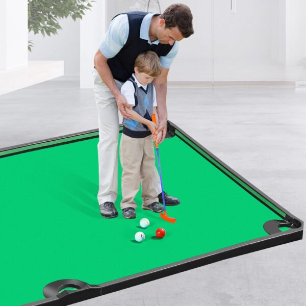 Golf Game -Combining Mini Pool Table & Golf - World’s Largest Putting Green Indoor，Putting Mat 108.2" L x 57.4" W，Golf Pool Indoor Family Game - Image 7