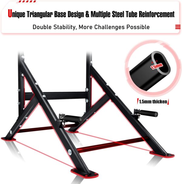 Sportsroyals Power Tower Pull Up Dip Station Assistive Trainer Multi-Function Home Gym Strength Training Fitness Equipment 440LBS - Image 3