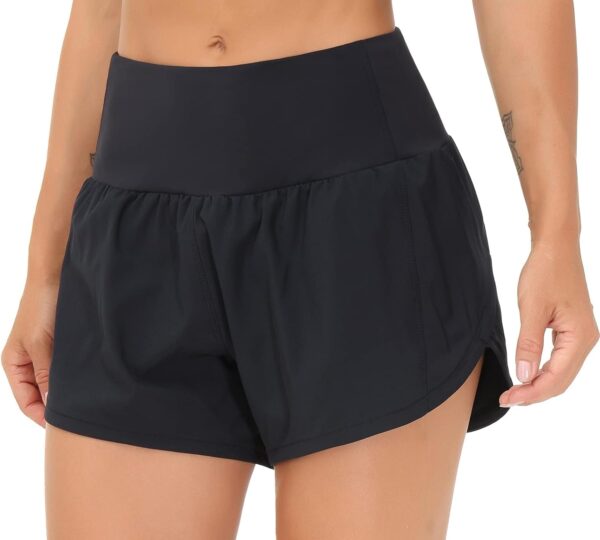 THE GYM PEOPLE Womens High Waisted Running Shorts Quick Dry Athletic Workout Shorts with Mesh Liner Zipper Pockets - Image 7