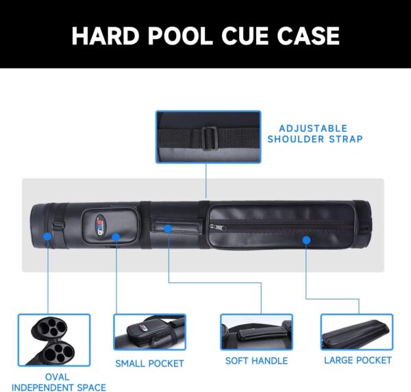 GSE Games & Sports Expert 2x2 Deluxe Hard Billiard Pool Cue Stick Carrying Case, Billiard Cue Case, Billiards Accessories (Several Colors Available) - Image 3