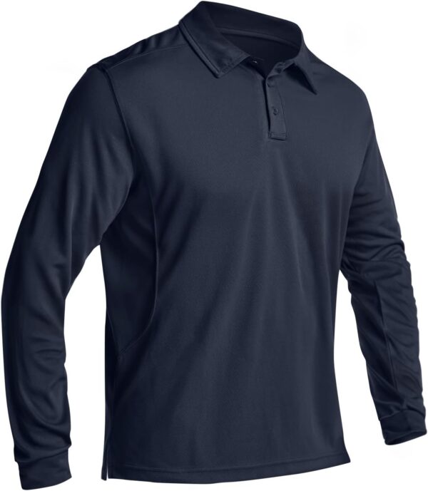 CQR Men's Polo Shirt, Long Sleeve Tactical Shirts, Outdoor UPF 50+ Pique Shirt, Dry Fit Lightweight Golf Shirts - Image 9