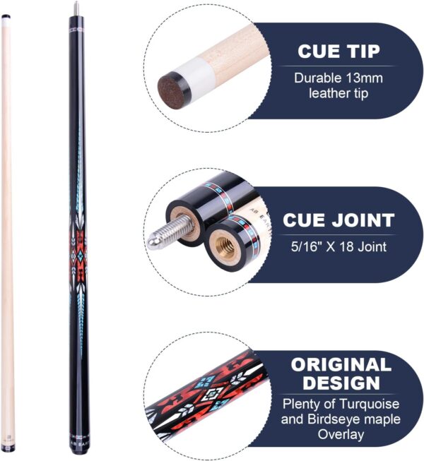 36”/42”/48” Canadian Maple Billiard Short Pool Cues for Tight Places - Image 4