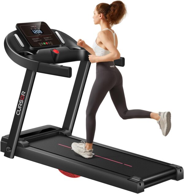 CURSOR FITNESS Home Folding Treadmill with Pulse Sensor, 2.5 HP Quiet Brushless, 7.5 MPH, 265 LBS Capacity - Image 2