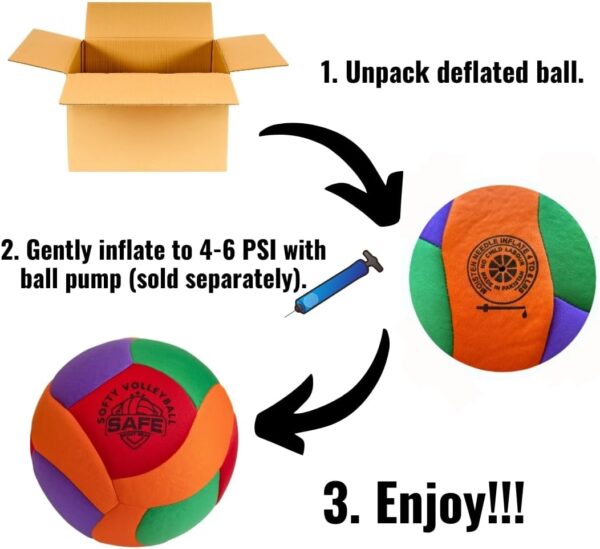 Softy Volleyball - Super Soft Volleyball Designed for Pain-Free Play - Awesome Kids Volleyball with a Realistic Feel and Bounce - Perfect Ball for House, Yard or Gym - Image 6