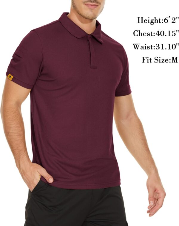 V VALANCH Mens Polo Shirts Short Sleeve Moisture Wicking Golf Polo Athletic Collared Shirt Tennis T-Shirt Tops - Image 3