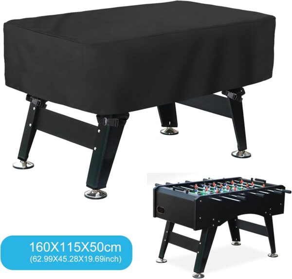 Outdoor Soccer Foosball Table Cover Waterproof Dustproof Universal Patio Coffee Chair Billiard Game Room Cover Black 300D Oxford Cloth 63 x 45.3 x 19.7 Inch - Image 3