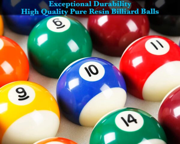 Billiard Pool Balls with Triangle Ball Rack, Cue Chalks, Table Spot Stickers & Tip Replacements - Pool Table Accessories - Image 4