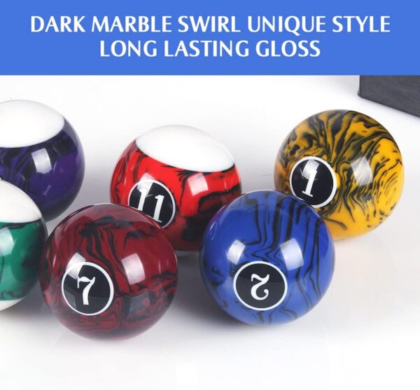 Billiard Balls Set Pool Table Balls Marble-Swirl Style 16 Ball Set - Image 4