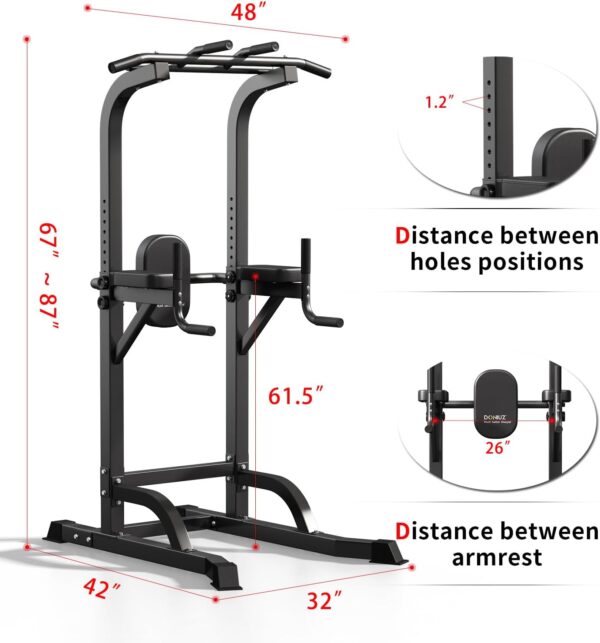 Power Tower Pull Up Bar and Dip Station, Multi-Function Home Gym, Strength Training Fitness Equipment, Height Adjustable - Image 3