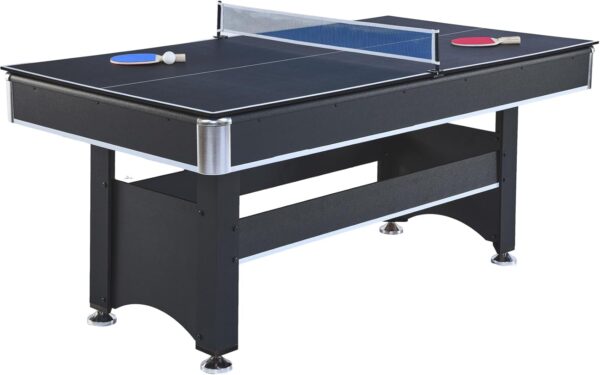 2 in 1 Pool and Table Tennis Multi Game Table, 6-Foot Modern Billiards Table with Conversion Top of Table Tennis Includes Cues, Paddles and Balls - Image 9