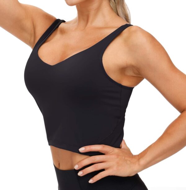 THE GYM PEOPLE Womens' Sports Bra Longline Wirefree Padded with Medium Support - Image 4