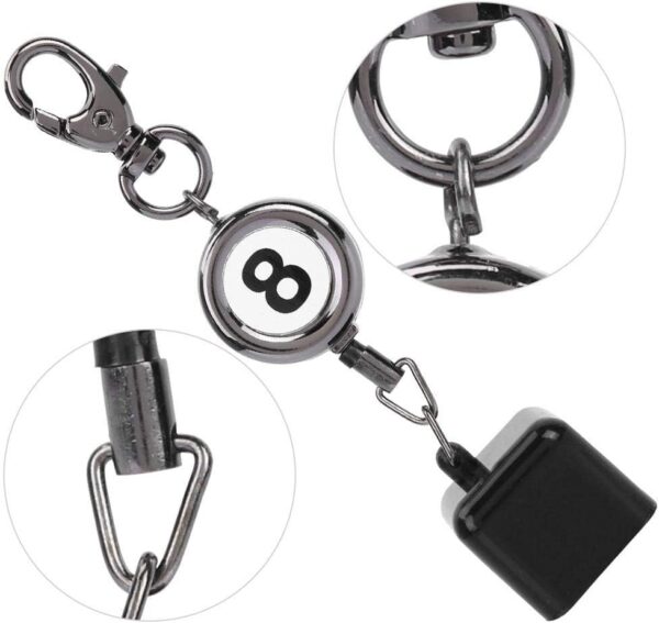 Snooker Cue Chalk Box Billiard Chalk Pocket Pool Cue Chalk Bag with Retractable Key Ring - Image 3