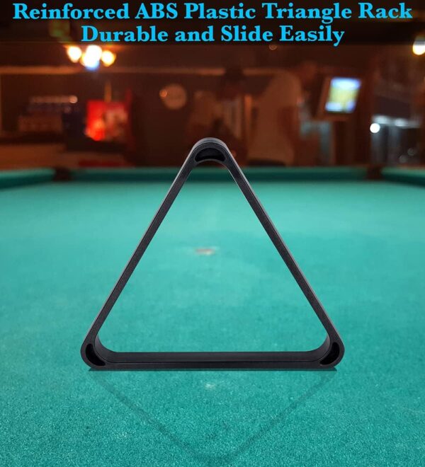 Billiard Pool Balls with Triangle Ball Rack, Cue Chalks, Table Spot Stickers & Tip Replacements - Pool Table Accessories - Image 5