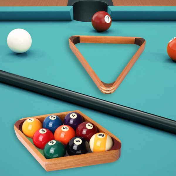 GSE Games & Sports Expert Solid Wood Billiard 8-Ball Triangle / 9-Ball Diamond Pool Ball Racks for 2-1/4" Pool Balls, Pool Table Accessories - Image 7