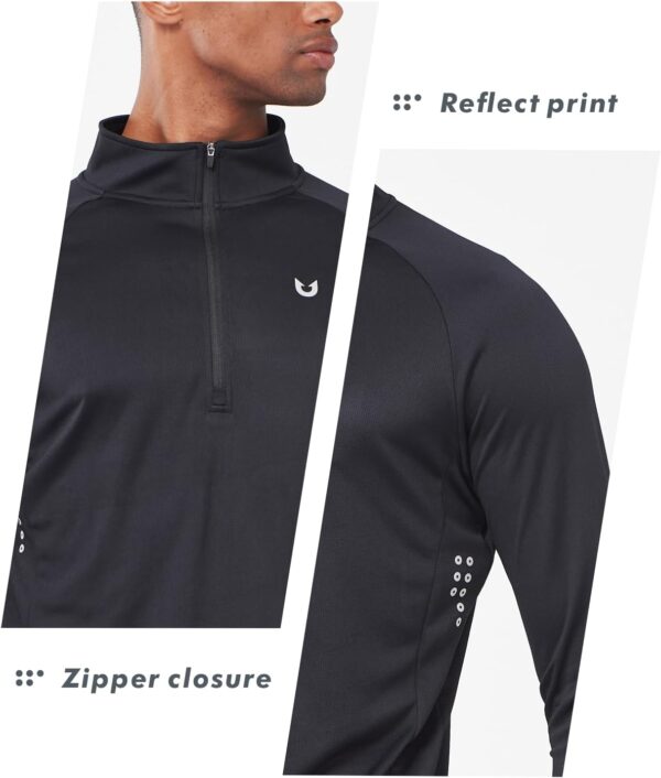 NORTHYARD Men's Running Shirt Long Sleeve Quarter Zip Pullover Moisture Wicking Quick Dry Athletic Workout Shirts - Image 5