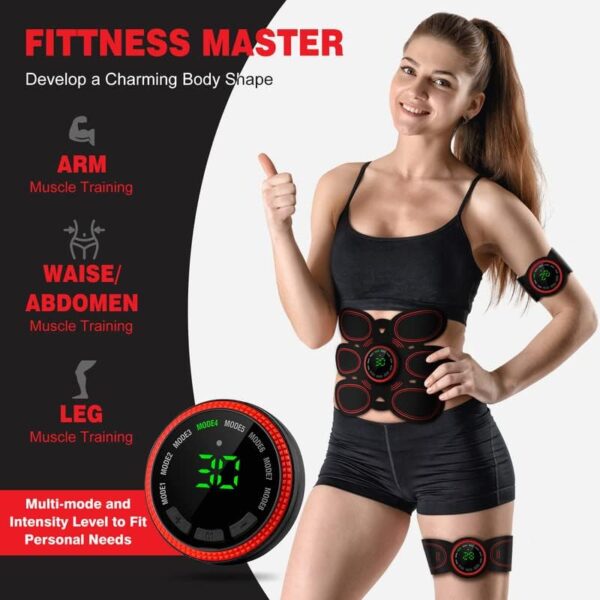 Abs Stimulator Muscle Toner, Ab Machine Trainer USB Rechargeable Gear for Abdomen/Arm/Leg, Fitness Strength Training Workout Equipment Men and Women DR6-E8 - Image 4