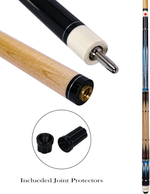 Pool Cue Stick with Hard Case Hardwood Canadian Maple Professional Billiard Pool Stick 58" 2-Pieces 19/20oz Pool Stick Set - Image 5