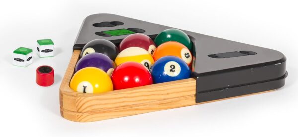 EastPoint Sports Masterton Billiard Ball Set - Full Set Tournament Spec Resin Billiard Balls - Wooden 8-Ball Rack with 9 Ball Insert - Includes Chalk and Scuffer - Image 8