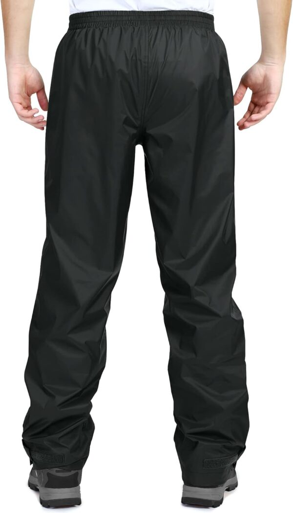 33,000ft Men's Rain Pants, Waterproof Rain Over Pants, Windproof Outdoor Pants for Hiking, Fishing - Image 3