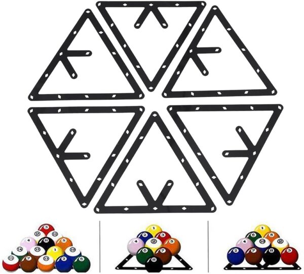 6 Pcs Billiards Magic Ball Rack, Triangle Magic Rack, Magic Rack 8 9 10 Ball Billiards Triangle - Image 3