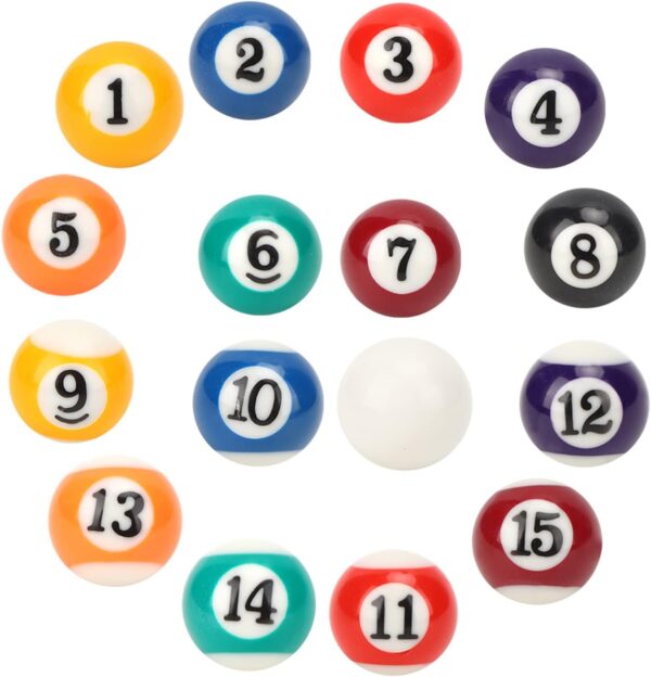 16PCS Mini Billiard Balls Set, 2.5cm/0.98inch Mini Pool Ball Set, Resin Children Billiard Ball, for Recreation Games - Image 10