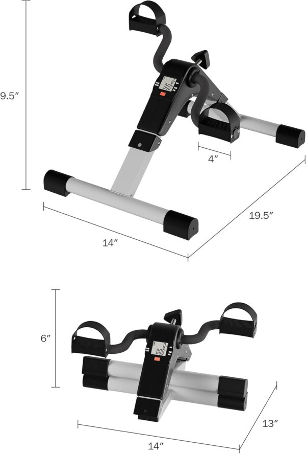 Under Desk Bike Pedal Exerciser with Calorie Tracker and Adjustable Resistance - Image 3