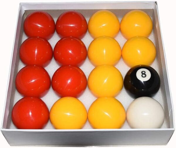 Billiard Balls Red and Yellow Pool Ball Set 2-1/4 Inch Billiards - Image 2