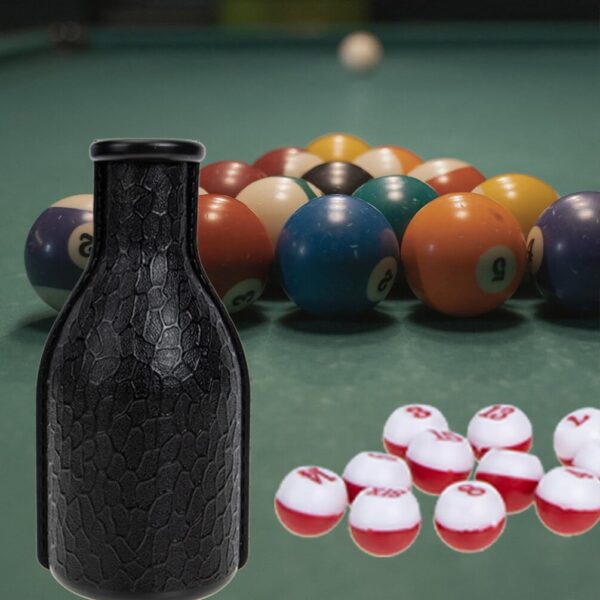 Toddmomy Billiard Shaker Bottle with Tally Balls 2 Sets Billiard Pool Shaker Pool Snooker Billiard Table Kelly Bottle with Numbered Balls Pool Dice Billiards Accessory, 16.50X7.50X7.50CM - Image 3