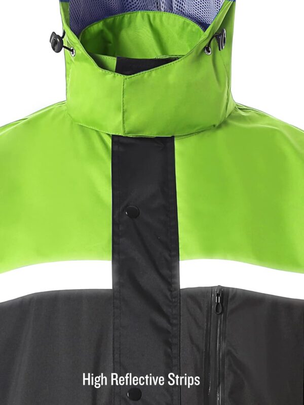 Men's Rain Suit High Visibility Reflective Work Rain Jacket Pants for All Sport Farm Fishing Motorcycle - Image 7