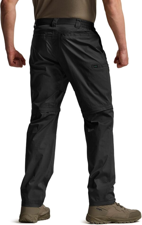 CQR Men's Convertible Cargo Tactical Pants, Water Resistant Outdoor Hiking Pants, Zip Off Lightweight Stretch Work Pants - Image 3