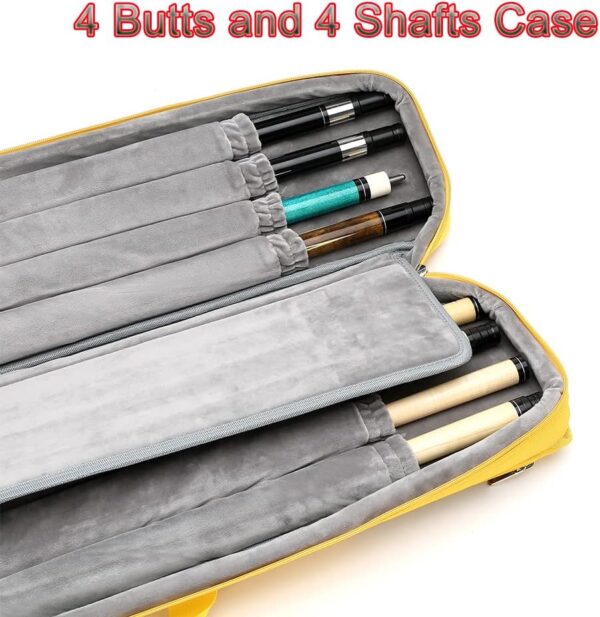 Backpack 4x4 Pool Cue Case Yellow for Carrying 4 Pool Cue Sticks,Pool Queue Case - Image 4