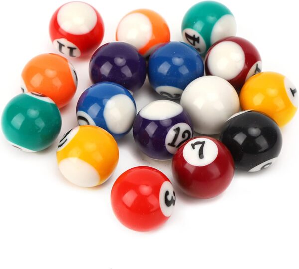 16PCS Mini Billiard Balls Set, 2.5cm/0.98inch Mini Pool Ball Set, Resin Children Billiard Ball, for Recreation Games - Image 2