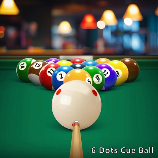 Billiard Training Cue Ball with Dots Practice Cue Ball, 2Pcs Standard Size 2-1/4" Pool Table Balls with Billiard Table Accessories for Beginner - Image 6