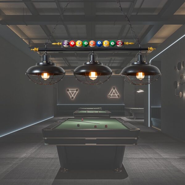 Pool Table Light, Fixtures Ceiling Lamp for Game Room Beer Party,Real Billiard Ball Design Pendant Lamp with 3 Metal Lamp Shades (Has 3 Lights) - Image 7