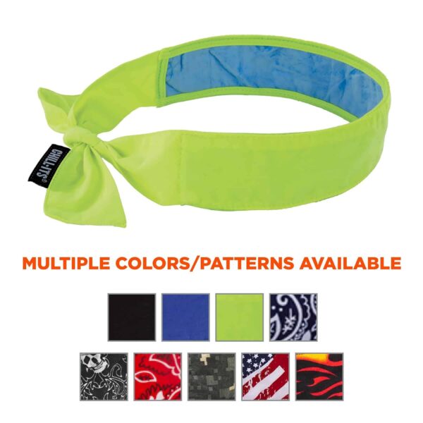 Ergodyne Chill Its 6700CT Cooling Bandana, Lined with Evaporative PVA Material for Fast Cooling Relief, Tie Closure - Image 6