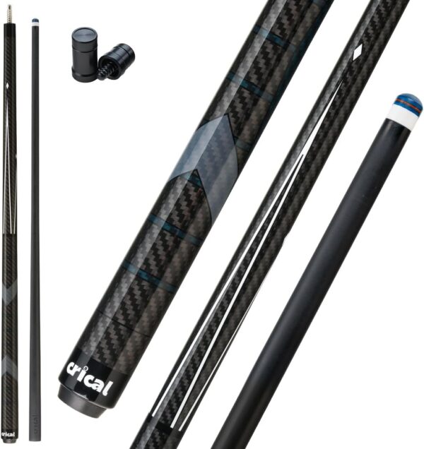 CRICAL Carbon Fiber Pool Cue Stick 58" Billiard Cue Sticks Professional Low Deflection Pool Sticks with 3/8 * 8 Pin Joint and 12.5mm Tip - Image 2