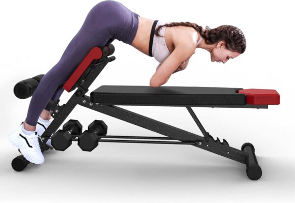 Finer Form Multi-Functional Weight Bench for Full All-in-One Body Workout – Versatile Adjustable Workout Bench for Home Gym. Fitness equipment perfect for Back HyperExtension, Bench Press, Roman Chair Exercise, Sit up. Adjusts to Decline or Flat Bench. - Image 2