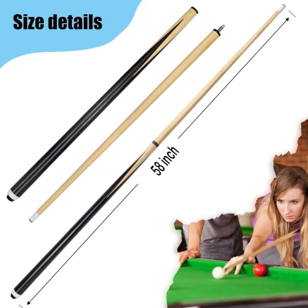 Pool Cue Stick Billairds cue Stick Pool Stick 58" Set of 2/Set of 4 /Set of 4 20OZ for Pool Table,Pool Sticks with 13mm Tip - Image 3