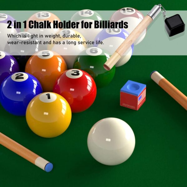 TOBWOLF Chalk Holder for Billiards, 2 in 1 Pool Cue Chalk Holder, Portable Pool Snooker Chalk Holder, Billiard Cue Tip Pricker, Non-Slip Billiard Cue Tip Tool Pool Table Accessory - Image 9